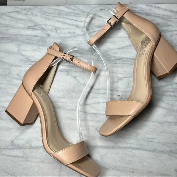 Vince Camuto Tan Nude Margry Ankle Strap Block Heel Sandal 7 - Picture 5 of 9